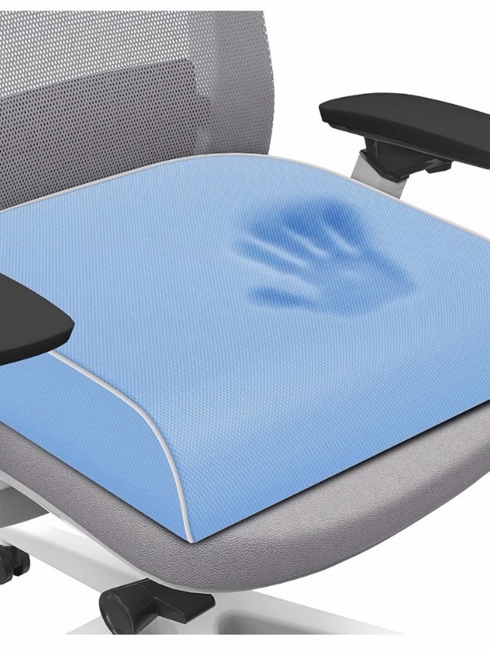 Light Blue Memory Foam Seat Cushion - with Removable Cover